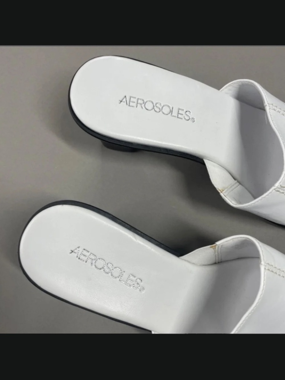 NEW Aerosoles Shoes Womens 9.5 white black leather local time heels cocktail - Picture 6 of 12